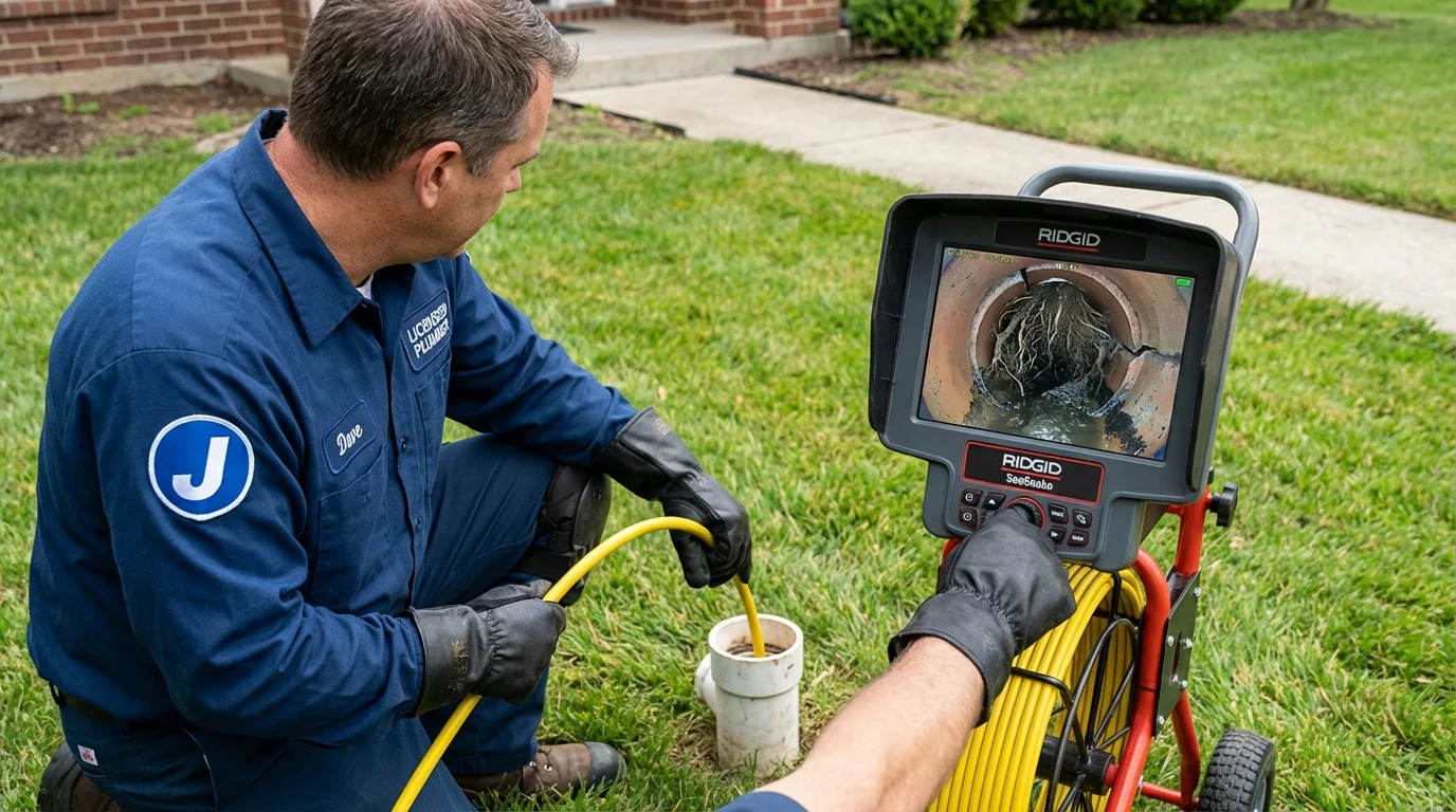 Sewer camera inspection being performed by Johns Plumbing LLC in Closter